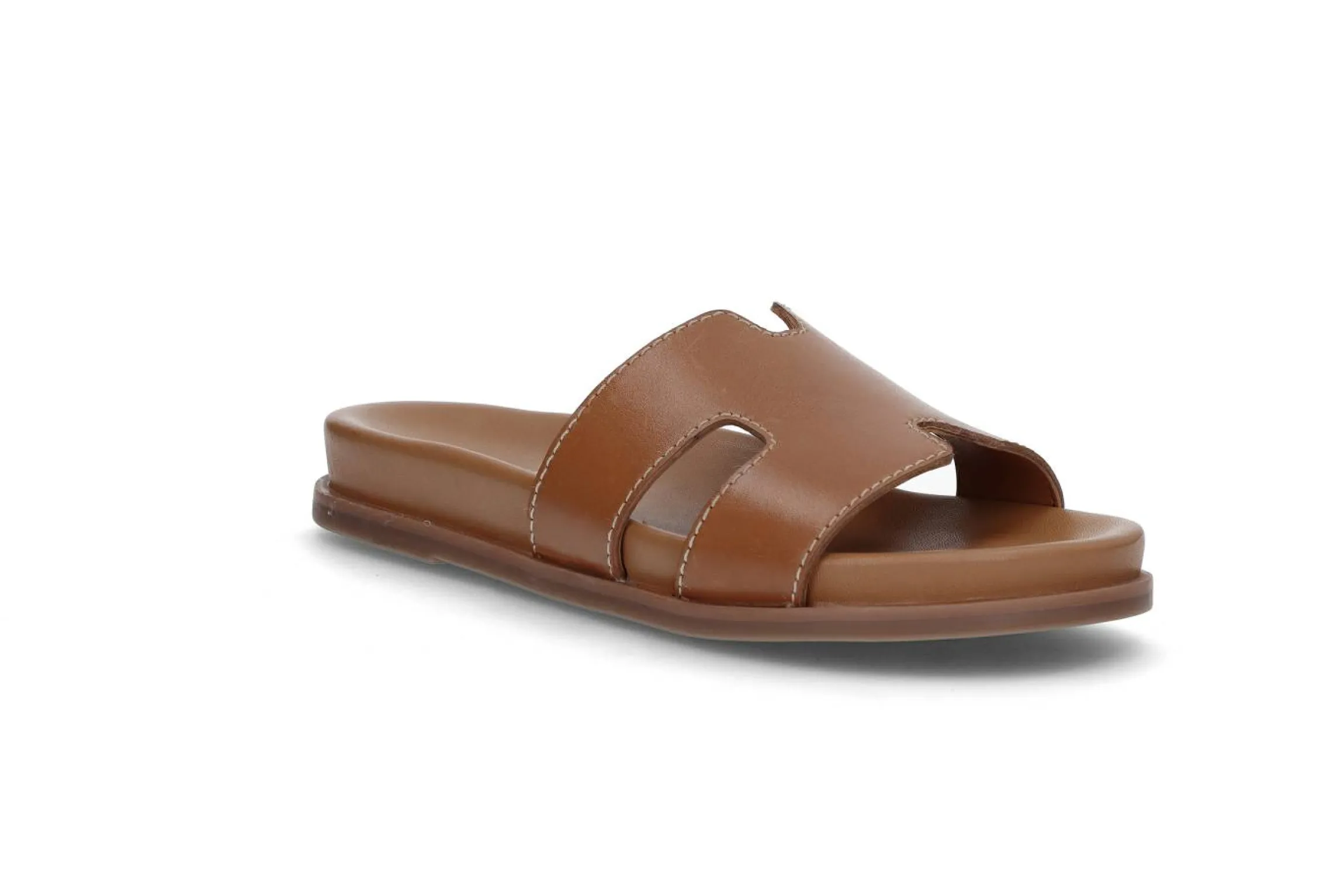Slip-in sandal i läder